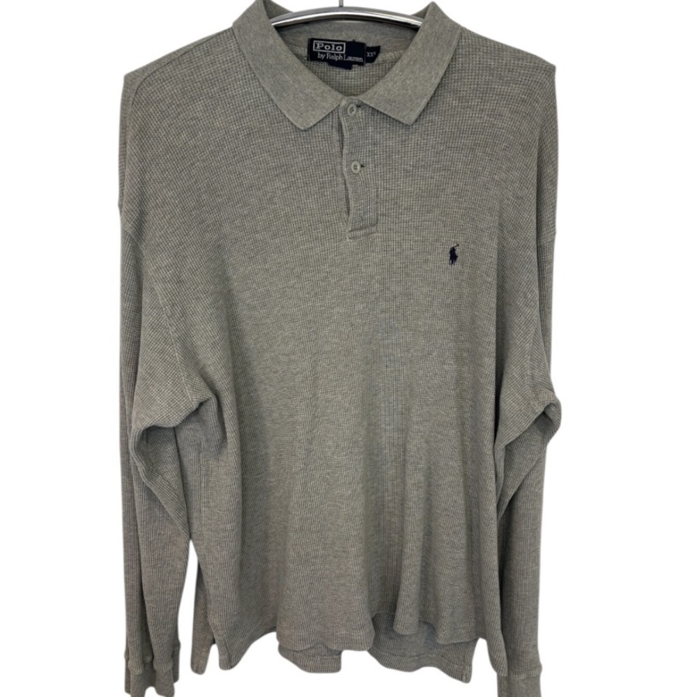 Polo by Ralph Lauren Men's Gray Long Sleeve Shirt with Polo Embroidery Size XXL